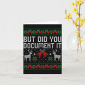 But Did You Doent It Funny Office Christmas Ugly S Kaart (Gele Bloem)