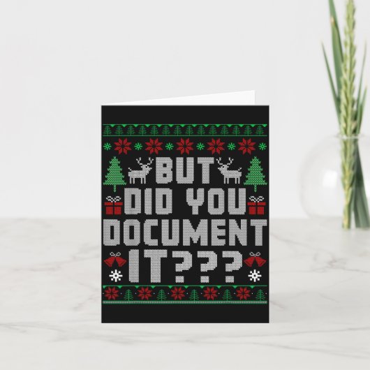 But Did You Doent It Funny Office Christmas Ugly S Kaart (Voorkant)