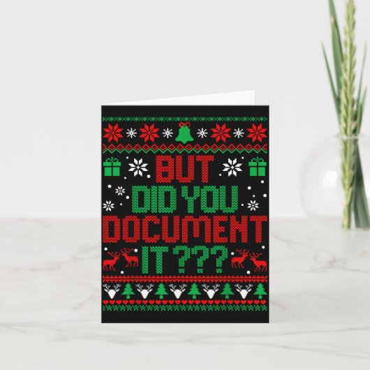 But Did You Doent It Funny Office Christmas Ugly S Kaart (Voorkant)