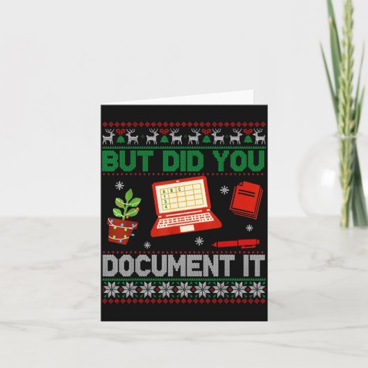 But Did You Doent It Funny Office Christmas Ugly S Kaart (Voorkant)