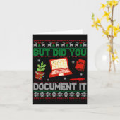 But Did You Doent It Funny Office Christmas Ugly S Kaart (Gele Bloem)