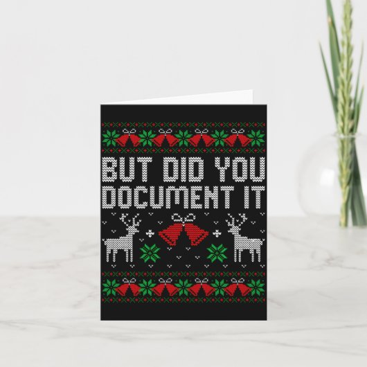 But Did You Doent It Funny Office Christmas Ugly S Kaart (Voorkant)
