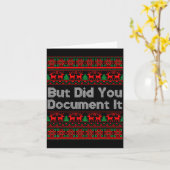 But Did You Doent It Funny Office Christmas Ugly S Kaart (Gele Bloem)
