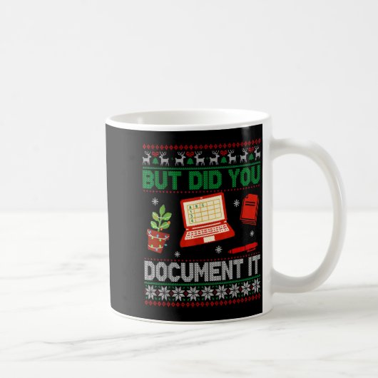 But Did You Doent It Funny Office Christmas Ugly S Koffiemok (Rechts)