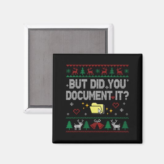 But Did You Doent It Funny Office Christmas Ugly S Magneet (Voorkant / Achterkant)
