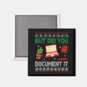 But Did You Doent It Funny Office Christmas Ugly S Magneet (Voorkant / Achterkant)