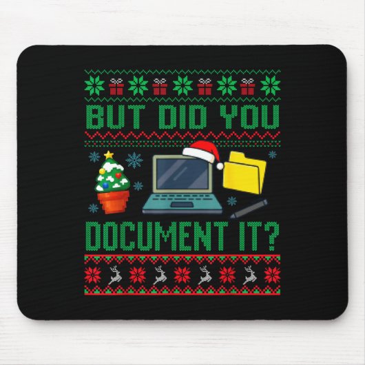 But Did You Doent It Funny Office Christmas Ugly S Muismat (Voorkant)