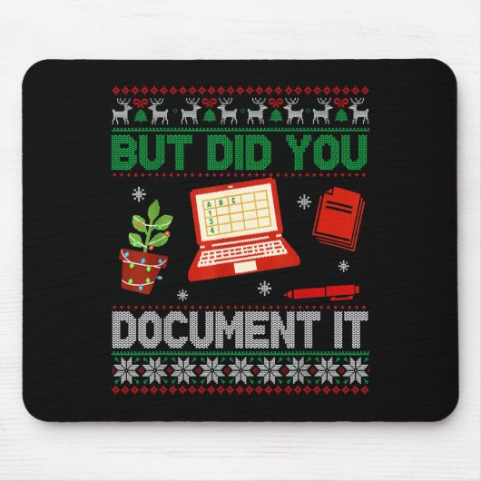 But Did You Doent It Funny Office Christmas Ugly S Muismat (Voorkant)