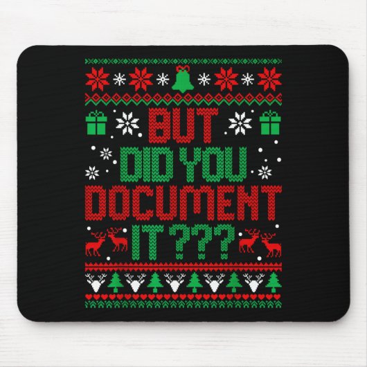 But Did You Doent It Funny Office Christmas Ugly S Muismat (Voorkant)