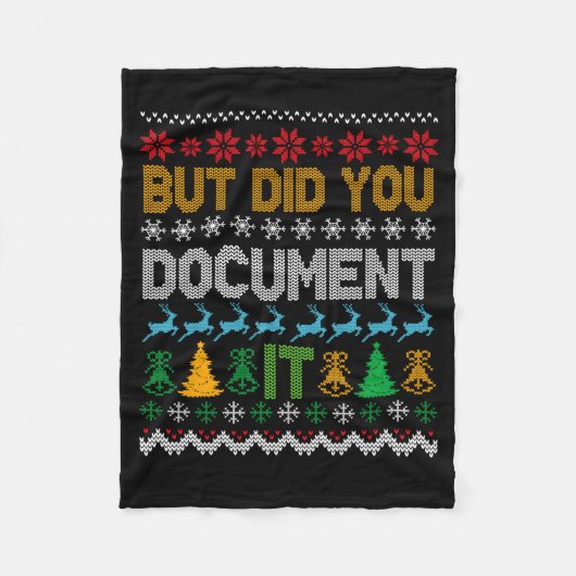 But Did You Doent It Ugly Funny Christmas Sweater Fleece Deken (Voorkant)