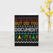 But Did You Doent It Ugly Funny Christmas Sweater Kaart (Gele Bloem)