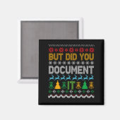 But Did You Doent It Ugly Funny Christmas Sweater Magneet (Voorkant / Achterkant)