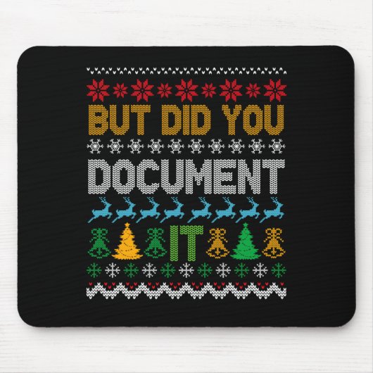 But Did You Doent It Ugly Funny Christmas Sweater Muismat (Voorkant)