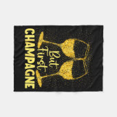 But First Champagne Funny New Year Holiday-season  Fleece Deken (Voorkant (Horizontaal))