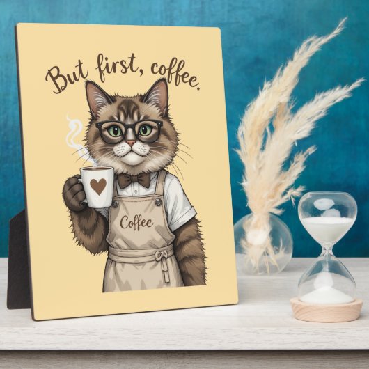 But First, Coffee Cat Fotoplaat (Zijkant)