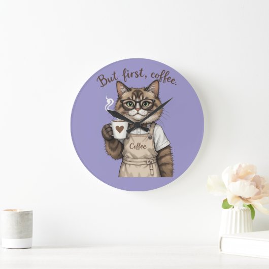 But First, Coffee Cat Grote Klok (Huis)