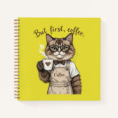 But First, Coffee Cat Notitieboek (Voorkant)