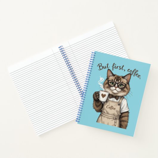 But First, Coffee Cat Notitieboek (Binnen)