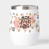 “But First, Coffee – Cute Aesthetic Coffee Tumbler (Achterkant)