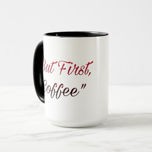 But First, Coffee – Minimal Coffee Lover Mug Mok (Voorkant links)
