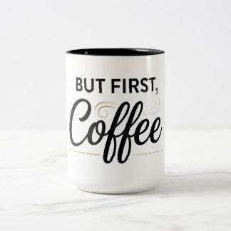 But First Coffee Two-Tone Mug 15oz Tweekleurige Koffiemok