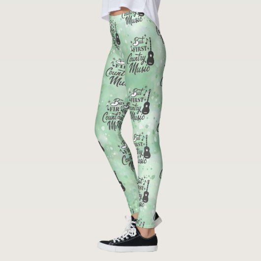 But First Country Music Light Green Leggings (Links)
