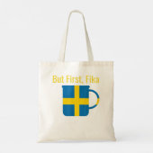 But First Fika Scandinavian Coffee Break Sweden He Tote Bag (Achterkant)