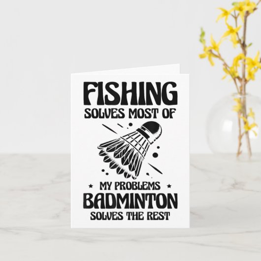 But In My Head Im Playing Badminton Player Shuttle Kaart (Gele Bloem)