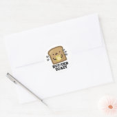 But-ter Toast Grappige Brood Pun Donker BG Ronde Sticker (Envelop)