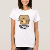 But-ter Toast Grappige Brood Pun Donker BG T-shirt (Voorkant)