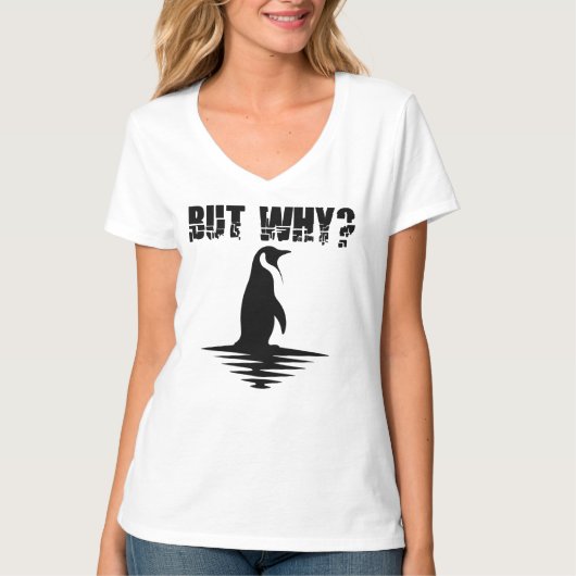 But Why Penguin, Penguin Walking Graphic T-shirt (Voorkant)