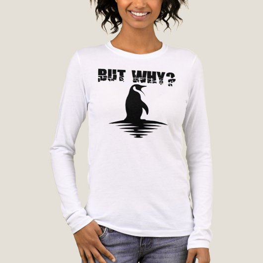 But Why Penguin, Penguin Walking Graphic Tri-Blend Shirt (Voorkant volledig)