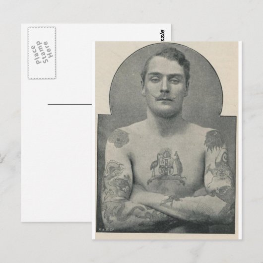Butch Bruce, de getatoeëerde Australische zeeman Briefkaart (Voorkant / Achterkant)