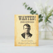 Butch Cassidy Gezocht 🚨 Wild West Outlaw Poster Briefkaart (Staand voorkant)