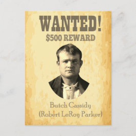 Butch Cassidy Gezocht 🚨 Wild West Outlaw Poster Briefkaart
