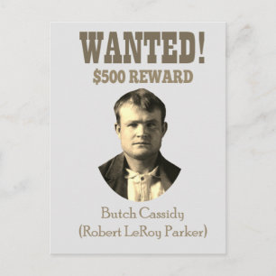 Butch Cassidy Wanted 🚨 Wild West Outlaw Verenigde Briefkaart