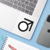 Butch-gendersymbool Sticker (Laptop met iPhone)