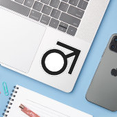 Butch-gendersymbool Sticker (Laptop met iPhone)