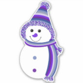 Butch Lesbian Pride Snowman Sneeuwman Vlag Sticker (Voorkant)