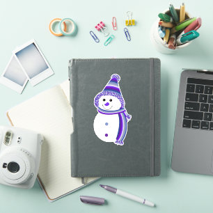 Butch Lesbian Pride Snowman Sneeuwman Vlag Sticker