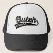 Butch Please - Retro Script Trucker Pet (Voorkant)