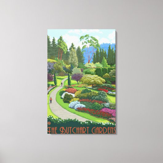 Butchart Gardens - Brentwood Bay Canvas Afdruk (Voorkant)