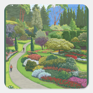 Butchart Gardens - Brentwood Bay Vierkante Sticker