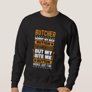 Butcher Bite Me Button Werkt Slachtoffer Vleessned Trui