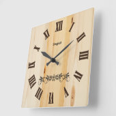 Butcher Block Wood Style Clock | Zazzle Vierkante Klok (Hoek)
