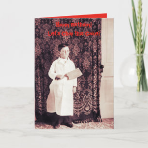 Butcher Boy 1890 met Cleaver Birthday Card Kaart