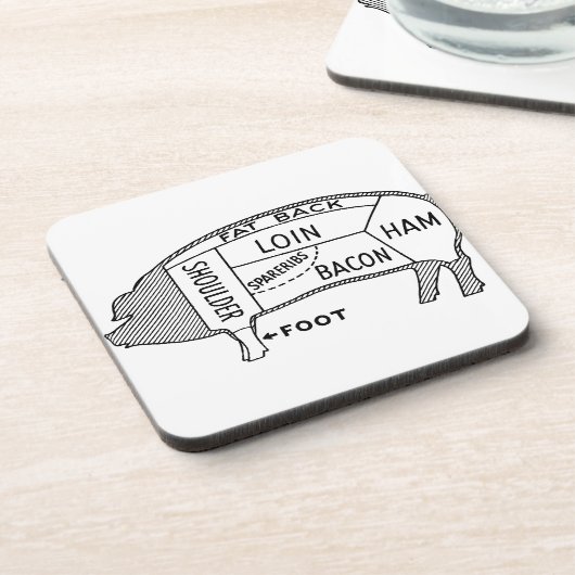 Butcher Chart Pig Bier Onderzetter (Linkerzijde)