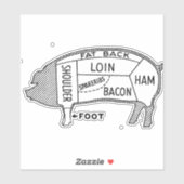 Butcher Chart Pig Sticker (Vel)