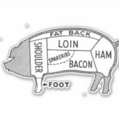 Butcher Chart Pig Sticker (Voorkant)