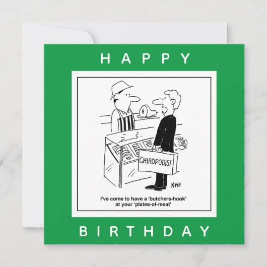 Butcher & Chiropodist Cockney Slang Cartoon Kaart (Voorkant)